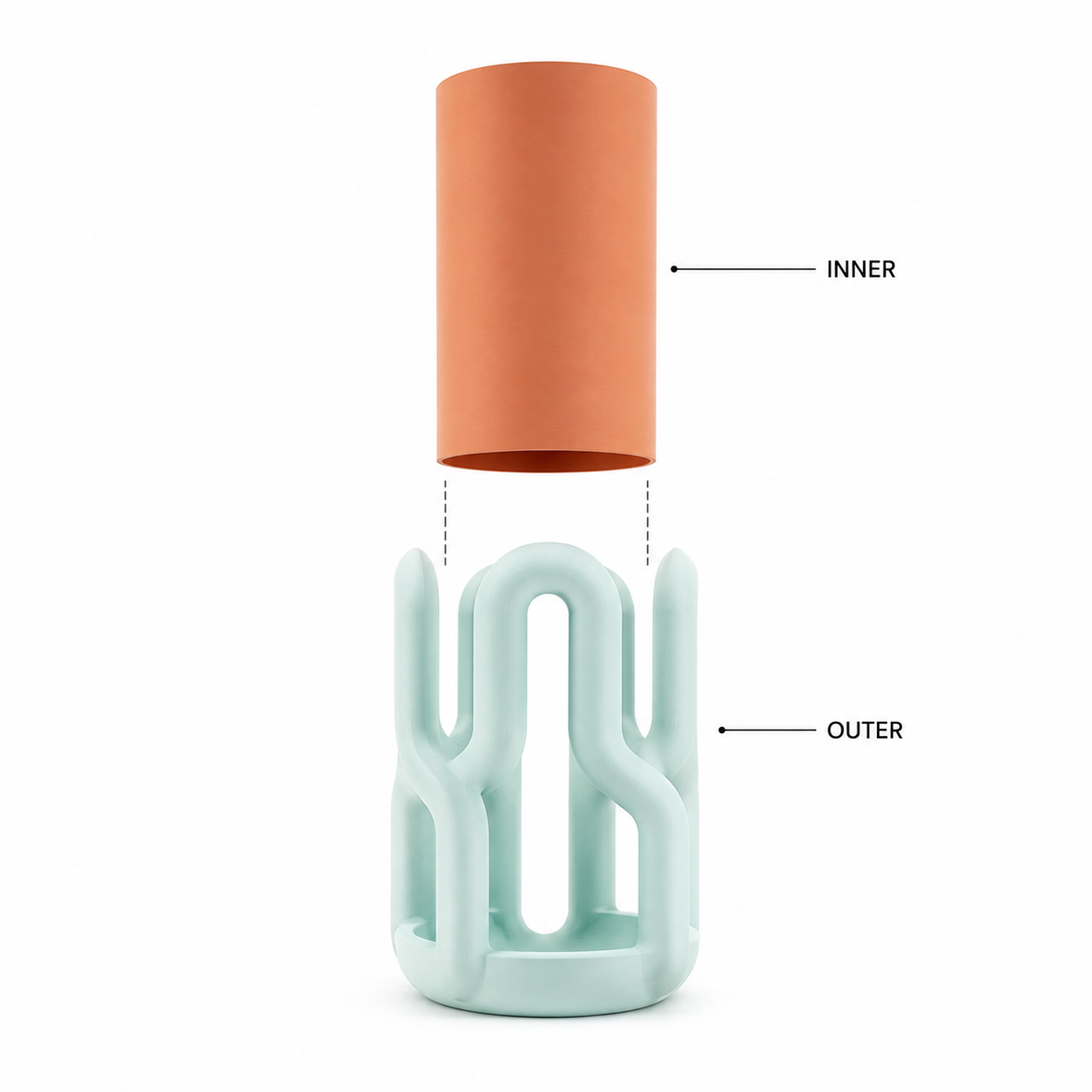 Dual Wibble – Two-Tone Sculptural Vase