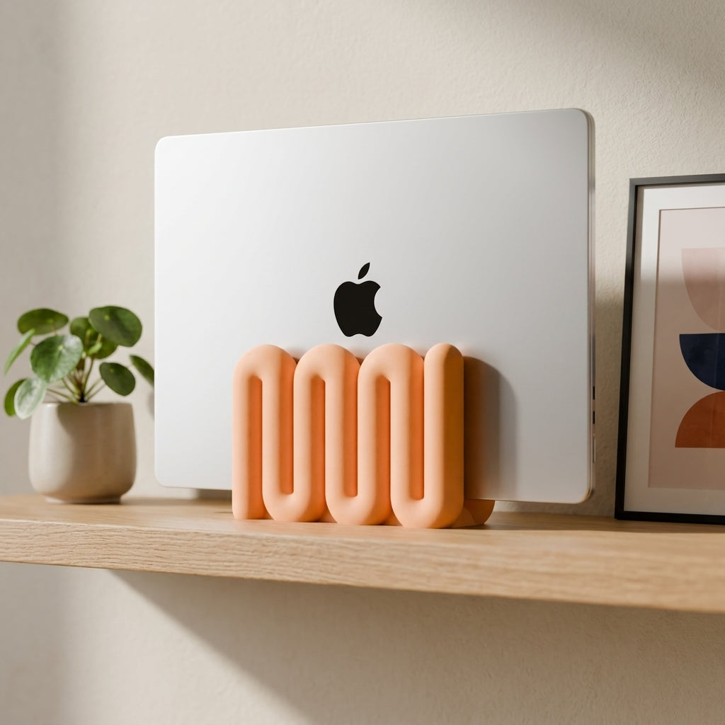 LINEA Vertical Laptop Stand – Sculptural Desk Dock
