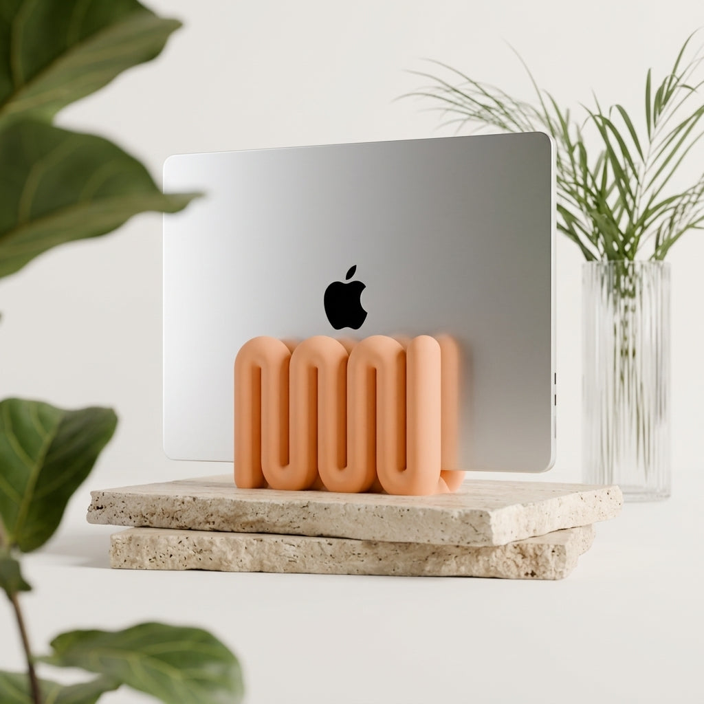 LINEA Vertical Laptop Stand – Sculptural Desk Dock