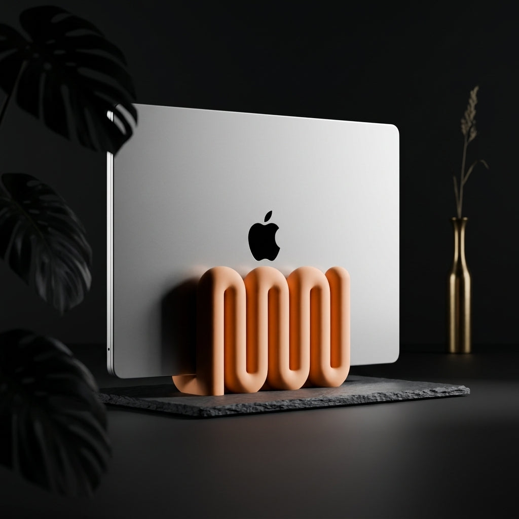 LINEA Vertical Laptop Stand – Sculptural Desk Dock