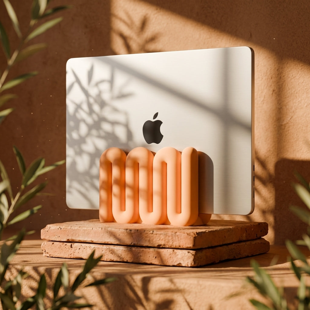 LINEA Vertical Laptop Stand – Sculptural Desk Dock