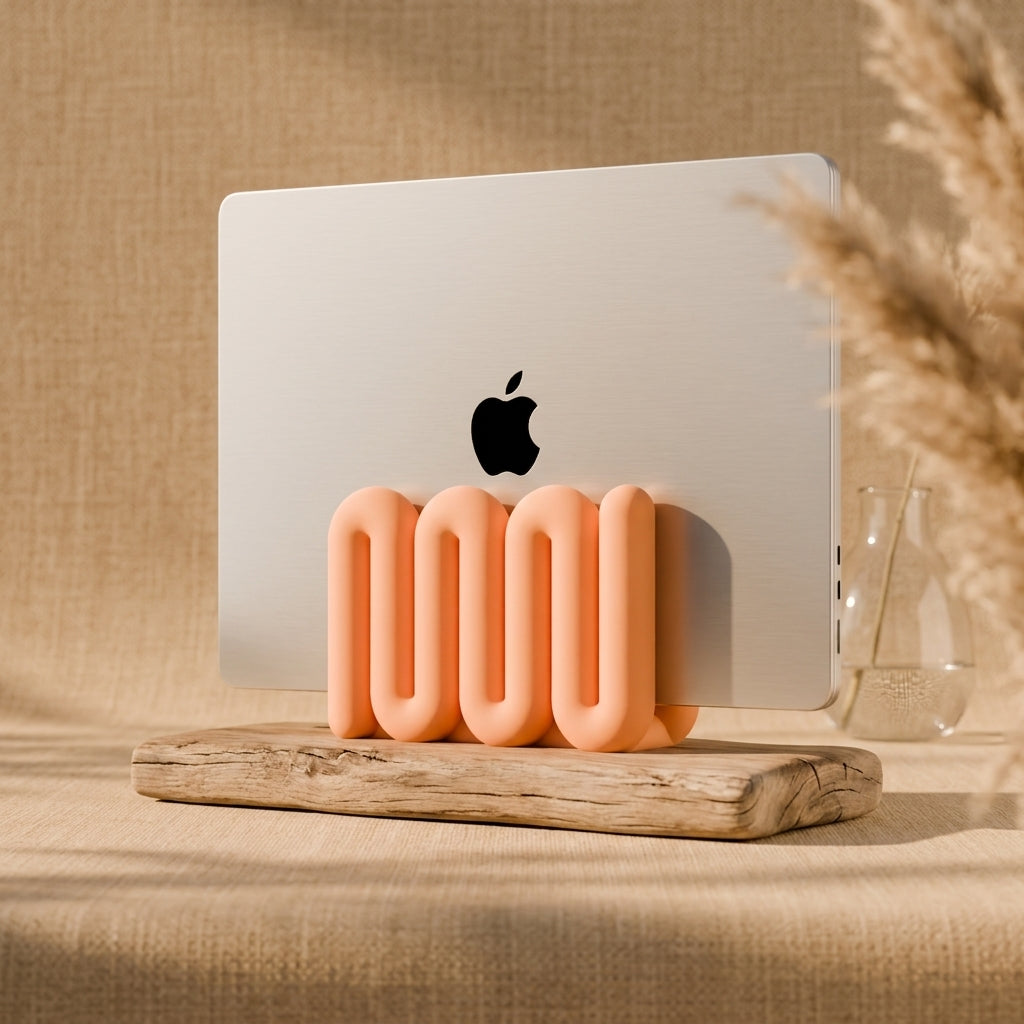 LINEA Vertical Laptop Stand – Sculptural Desk Dock Secondary image